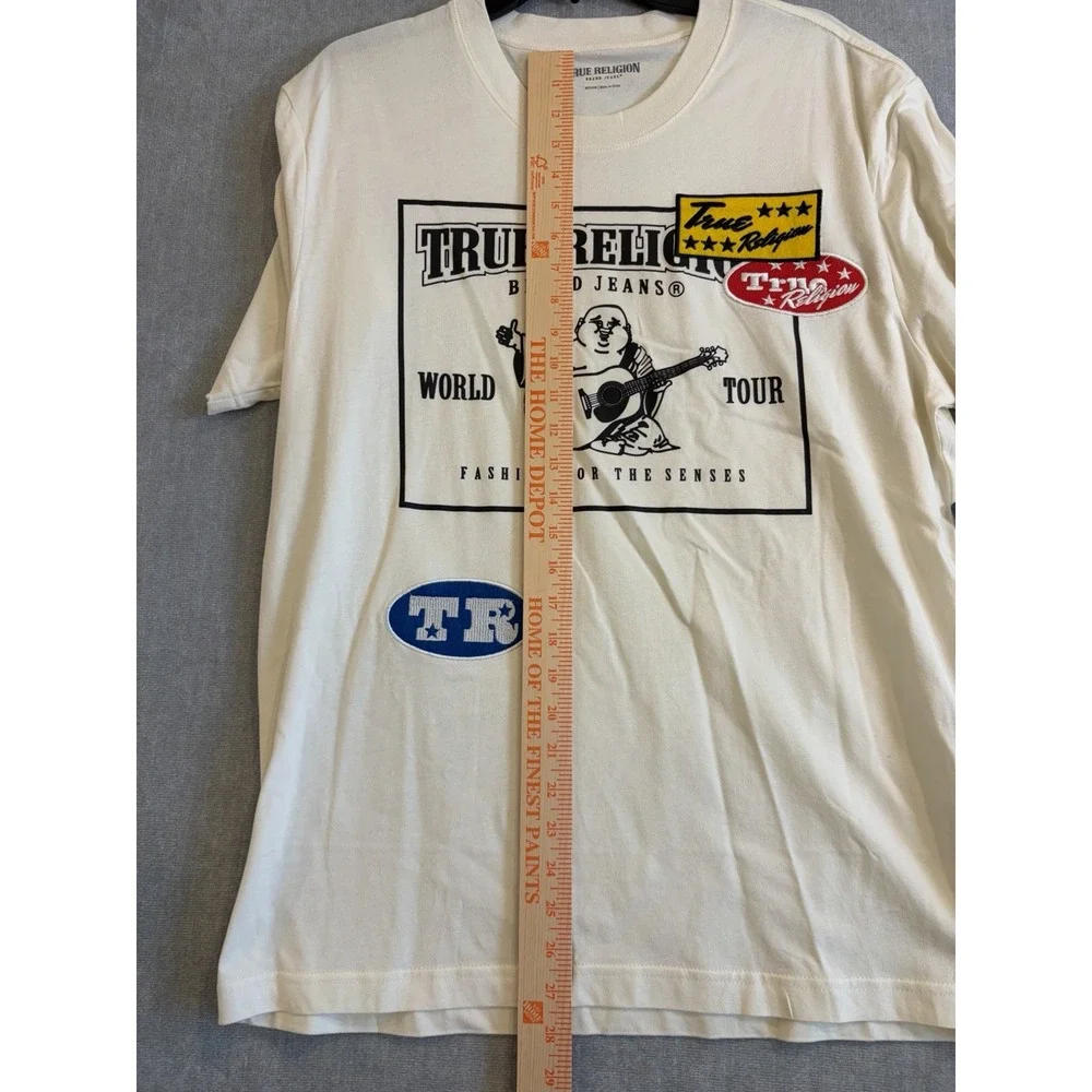 True Religion T-shirt Men's Color White Size M (NEW ORIGINAL WITH TAGS) Patches